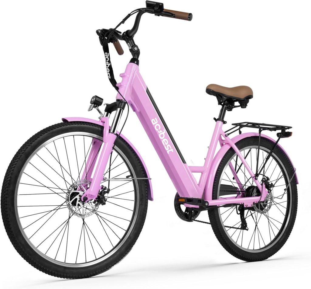 Core-Swept Electric Bike for Adults - 468Wh Removable Battery, 26 inch Step Thru Electric Bicycle, Peak 750W Brushless Motor Cityrun Ebike, with 7 Speed, Up to 50 Miles, E-Bikes