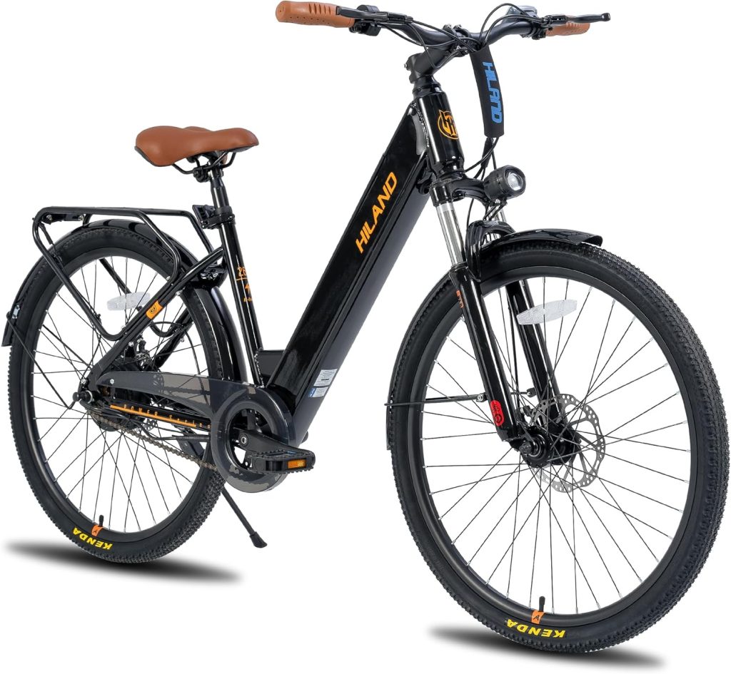 HILAND Electric Bike for Adults with 500W Motor, 26 Inch Men Women Commuter EBikes, 20MPH Electric Bicycle, Front Suspension, Step Through